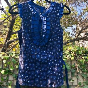 BEBE XS ROYAL BLUE BLOUSE BEBE